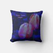 チューリップとハート抽象芸術 パーソナライズされた クッション (正面)