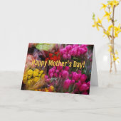 チューリップとバラの花ハッピーマザーズデイ カード (黄色い花)
