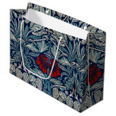 チューリップとバラ、ウィリアム・モリスラージ抱き枕 ラージペーパーバッグ (正面アングル)