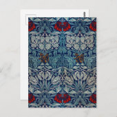 チューリップとバラ、ウィリアム・モリス ポストカード (正面/裏面)