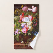 チューリップとヒヤシンスのバラの花の静止ライフ バスタオルセット (ハンドタオル)