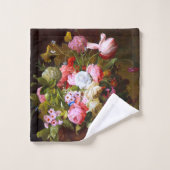 チューリップとヒヤシンスのバラの花の静止ライフ バスタオルセット (ウォッシュタオル)