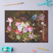 チューリップとヒヤシンスのバラの花の静止ライフ 薄葉紙 (クラフト)