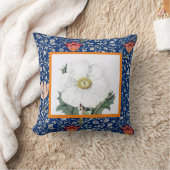 チューリップとポピーを備えたウィリアム・モリス装飾用クッション クッション (ブランケット)