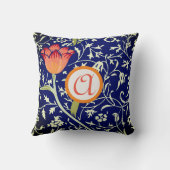 チューリップとポピーを備えたウィリアム・モリス装飾用クッション クッション (裏面)