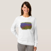 チューリップとムスカリの花の模様 2 Tシャツ (正面フル)