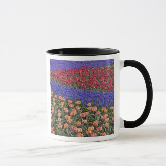チューリップとムスカリの花の模様 3 マグカップ (右)