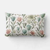 チューリップとユリの柔らかい花柄 ランバークッション (裏面)