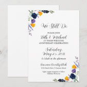 チューリップとワイルドフラワー 私たちはまだ愛を誓う記念日 招待状 (正面/裏面)