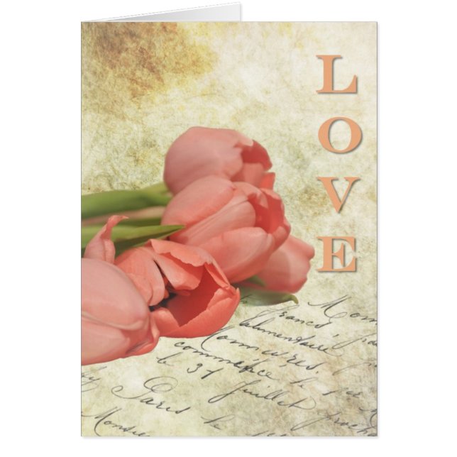 チューリップと古い文字 (正面)