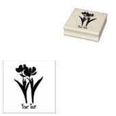 チューリップと文字ゴム印 ラバースタンプ (押印)