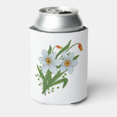 チューリップと水仙の花で涼しく 缶クーラー (缶裏面)