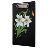 チューリップと水仙の花の黒い背景 クリップボード (左)