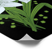 チューリップと水仙の花の黒い背景 ポスター (角)