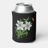 チューリップと水仙の花ブラックバックグラウンド缶 缶クーラー (缶裏面)