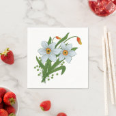 チューリップと水仙の花 スタンダードカクテルナプキン (インサイチュ)