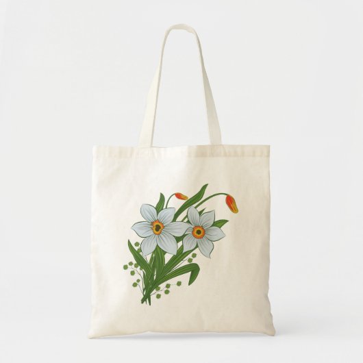 チューリップと水仙の花 トートバッグ (正面)
