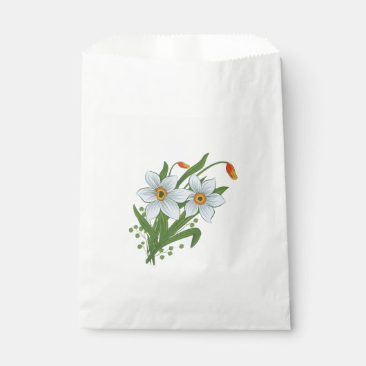 チューリップと水仙の花 フェイバーバッグ (正面)