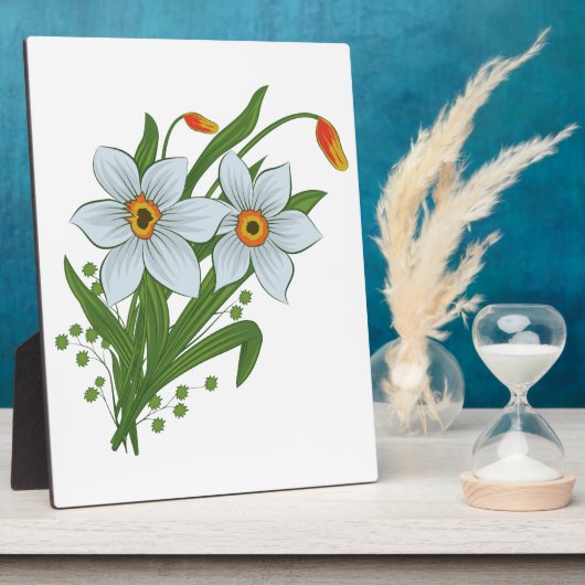 チューリップと水仙の花 フォトプラーク (側面)