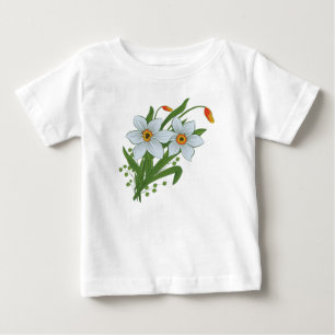 チューリップと水仙の花 ベビーTシャツ