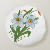 チューリップと水仙の花 ラウンドクッション (裏面)