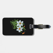 チューリップと水仙の花 黒い背景 ラゲッジタグ (裏面横)