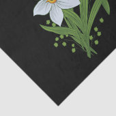 チューリップと水仙の花 黒い背景 薄葉紙 (詳細)