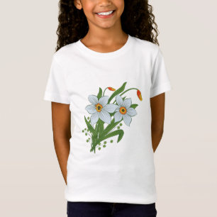 チューリップと水仙の花Tシャツ Tシャツ