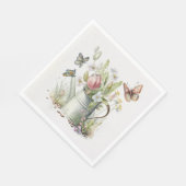 チューリップと蝶との散水缶 スタンダードランチョンナプキン (角)