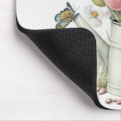 チューリップと蝶との散水缶 マウスパッド (コーナー)