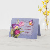 チューリップと蝶の母の日 カード (黄色い花)