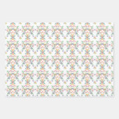 チューリップと野生の花切り ラッピングペーパーシート (正面)