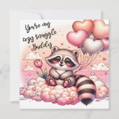 チューリップと風船のラクダのバレンタインカード シーズンカード (正面)