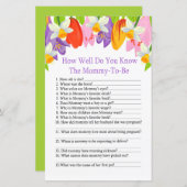 チューリップどのように良く赤ちゃんシャワーのゲームを知っている (正面/裏面)