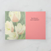 チューリップのイースターカードのハッピーイースターのバニー シーズンカード (内部)