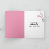 チューリップのイースターホワイトバニー カード (内部)