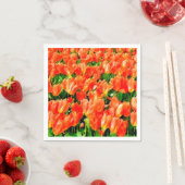 チューリップのオレンジ色の畑 スタンダードカクテルナプキン (インサイチュ)