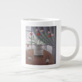 チューリップのカーテンは2002年をすくいます ジャンボコーヒーマグカップ (右)