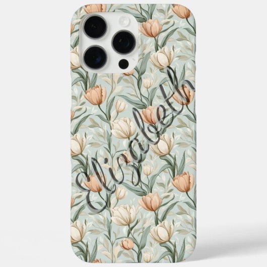 チューリップのクラシックデザインのカスタマイズ可能なiPhoneケース Case-Mate iPhoneケース (裏面)