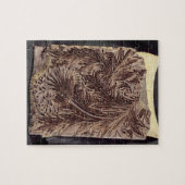 チューリップのデザインの印刷ブロック1875年(切り分けられた木) ジグソーパズル (横)