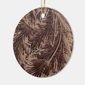 チューリップのデザインの印刷ブロック1875年(切り分けられた木) セラミックオーナメント (左)