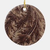 チューリップのデザインの印刷ブロック1875年(切り分けられた木) セラミックオーナメント (裏面)