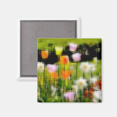 チューリップのデジタル効果スタイル"impression" マグネット (正面/裏面)