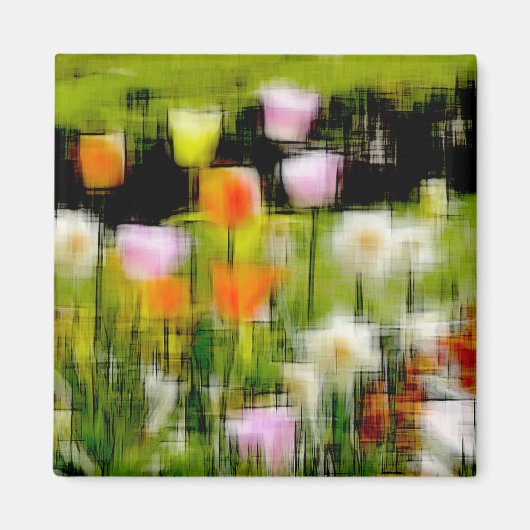 チューリップのデジタル効果スタイル"impression" マグネット (正面)