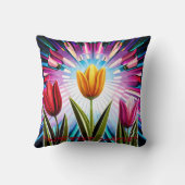 チューリップのトリオ:春のバースト美しい クッション (裏面)