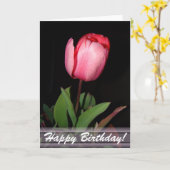 チューリップのハッピーバースデーカード カード (黄色い花)