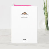 チューリップのハートを持つ美しい女性 バレンタインデー カード (裏面)