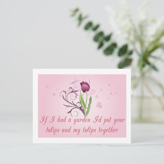 チューリップのバレンタイン葉書 シーズンポストカード (スタンド正面)