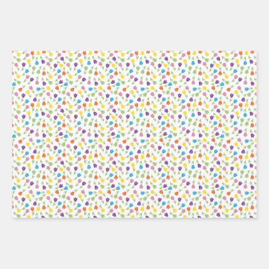 チューリップのパターンコレクション ラッピングペーパーシート (正面3)