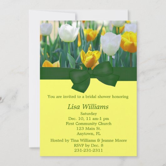 チューリップのブライダルシャワーの招待状 招待状 (正面)